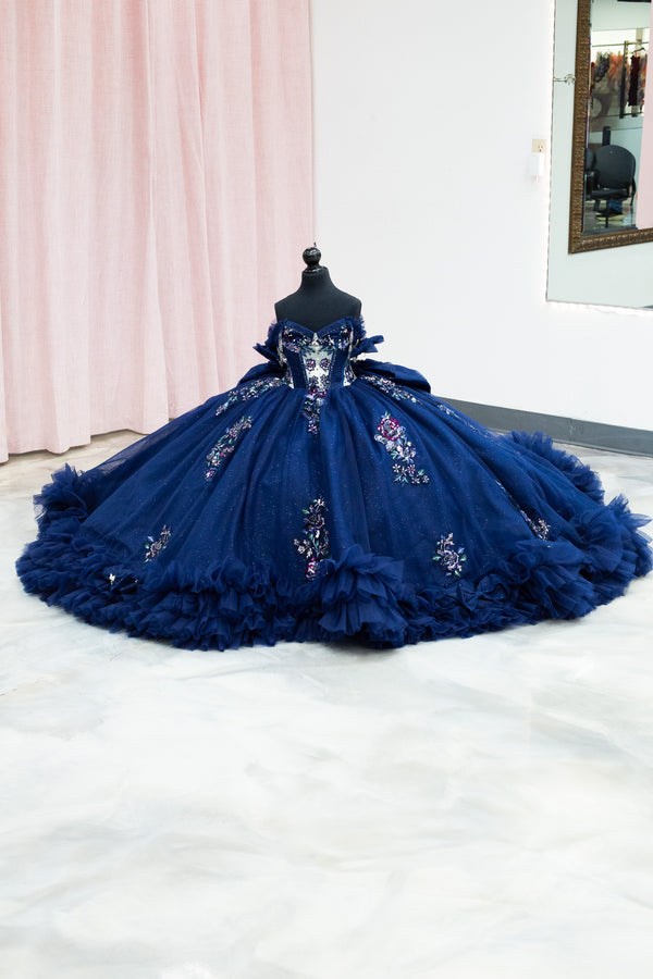 Midnight Garden Mini Quinceañera Gown — girls quinceañera dress at Boutique Moroleón Sacramento
