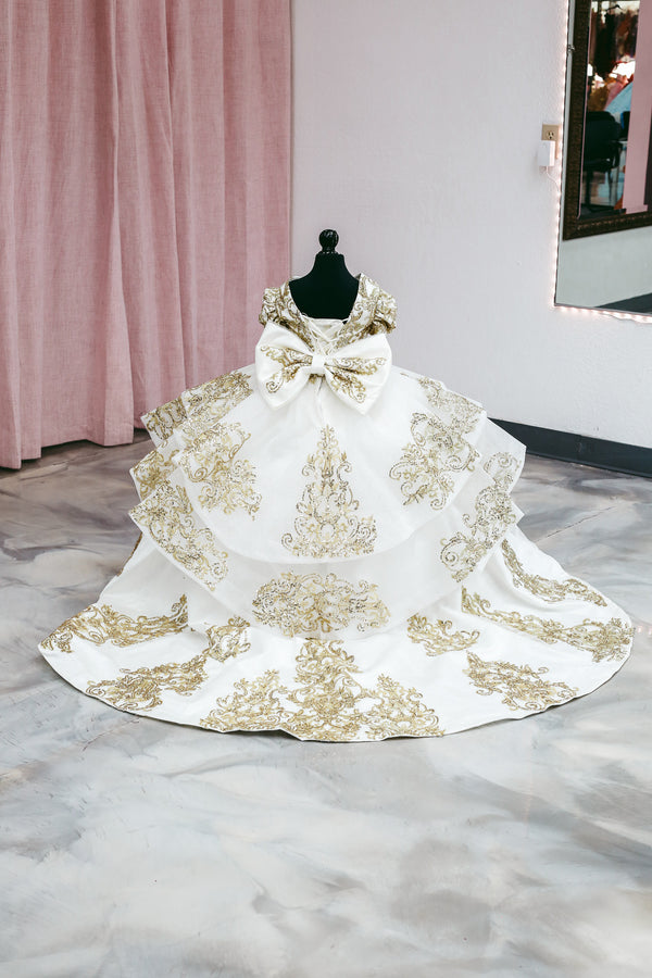 Ivory & Gold Royal Mini Quinceañera Gown — alternate view