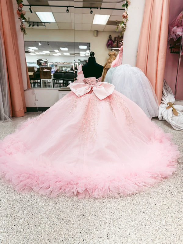 Pink Sparkle Cascade Mini Quinceañera Gown — alternate view
