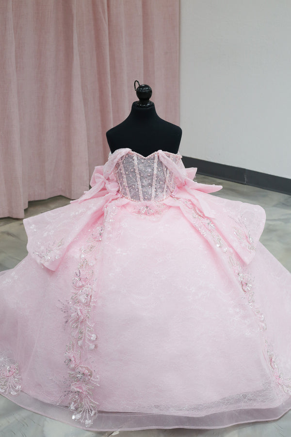 Sweet Pink Corset Mini Quinceañera Gown — alternate view