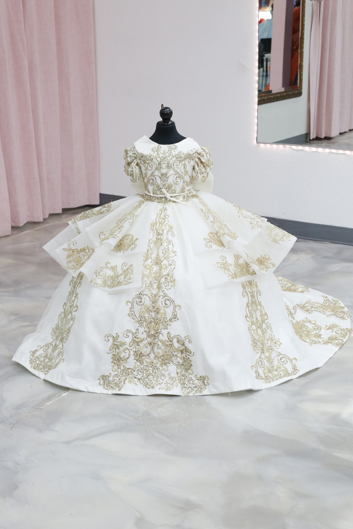 Ivory &amp; Gold Royal Mini Quinceañera Gown