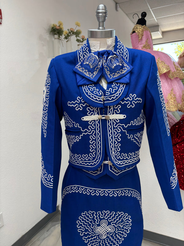 Traje Charro Azul Mujer Economico — alternate view — Boutique Moroleon Sacramento