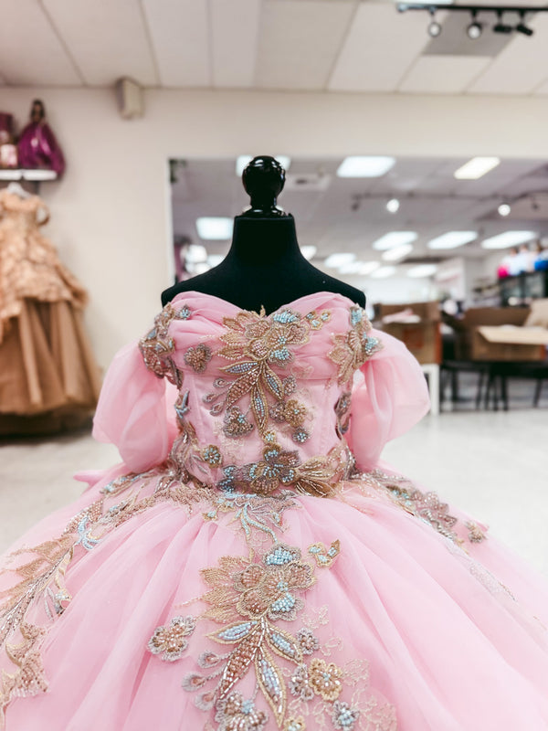 Blush Bow Elegance Mini Quinceañera Gown — alternate view